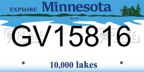GV15816 Minnesota License Plate