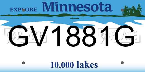 GV1881G Minnesota License Plate