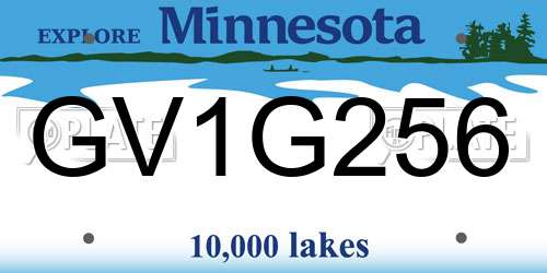 GV1G256 Minnesota License Plate