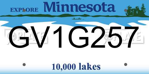 GV1G257 Minnesota License Plate