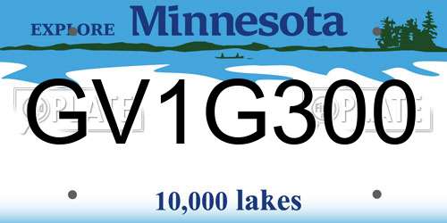 GV1G300 Minnesota License Plate