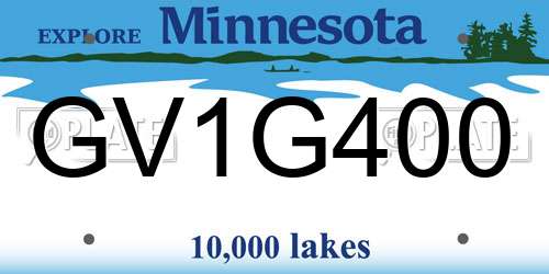 GV1G400 Minnesota License Plate