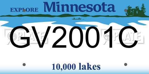 GV2001C Minnesota License Plate
