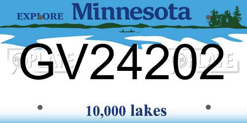 GV24202 Minnesota License Plate