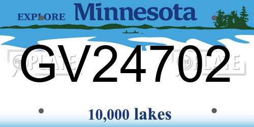 GV24702 Minnesota License Plate