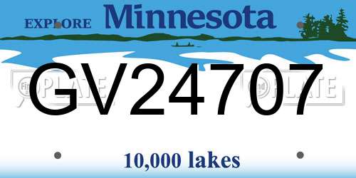 GV24707 Minnesota License Plate