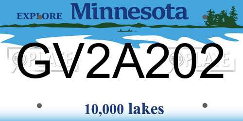 GV2A202 Minnesota License Plate