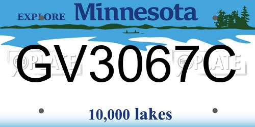 GV3067C Minnesota License Plate