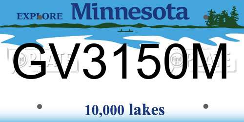 GV3150M Minnesota License Plate