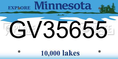 GV35655 Minnesota License Plate