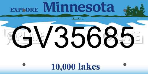 GV35685 Minnesota License Plate