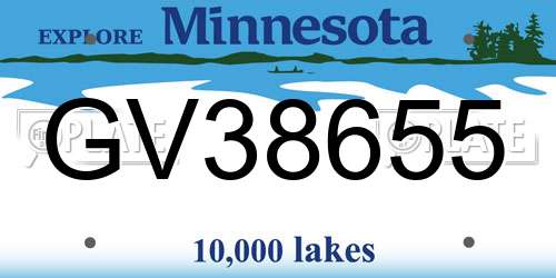 GV38655 Minnesota License Plate