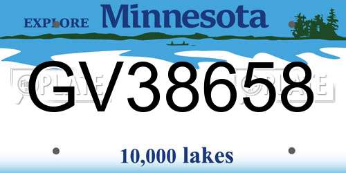 GV38658 Minnesota License Plate