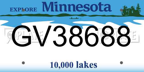 GV38688 Minnesota License Plate