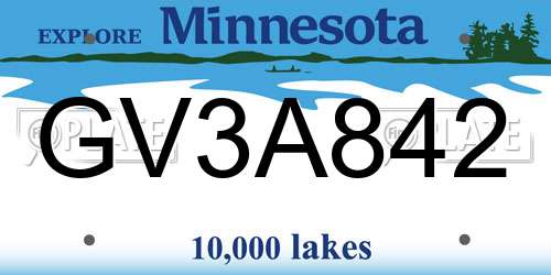 GV3A842 Minnesota License Plate