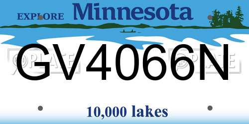 GV4066N Minnesota License Plate