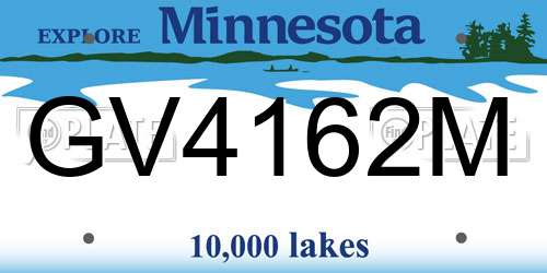 GV4162M Minnesota License Plate