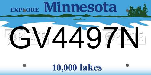 GV4497N Minnesota License Plate