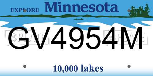 GV4954M Minnesota License Plate