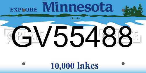 GV55488 Minnesota License Plate