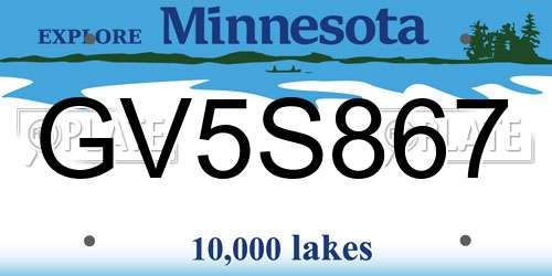 GV5S867 Minnesota License Plate