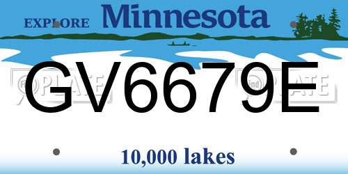 GV6679E Minnesota License Plate