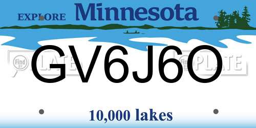 GV6J6O Minnesota License Plate