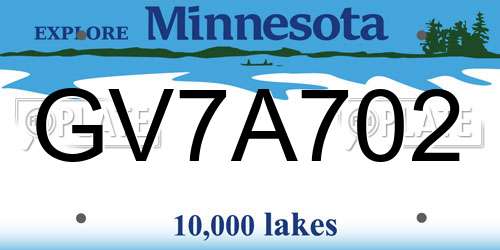 GV7A702 Minnesota License Plate