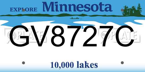 GV8727C Minnesota License Plate
