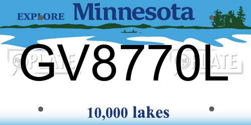 GV8770L Minnesota License Plate