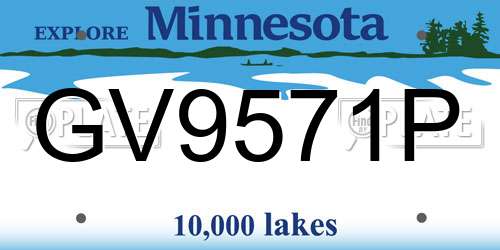 GV9571P Minnesota License Plate