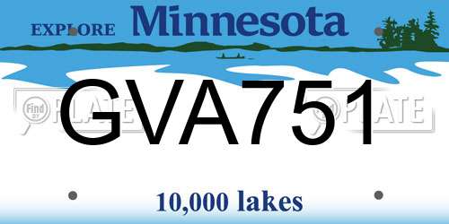 GVA751 Minnesota License Plate