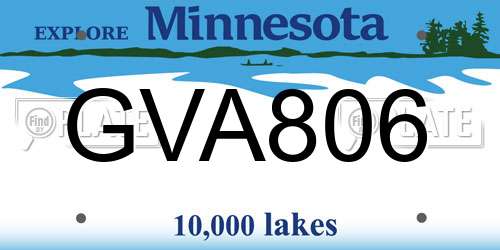 GVA806 Minnesota License Plate