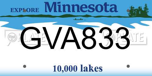GVA833 Minnesota License Plate