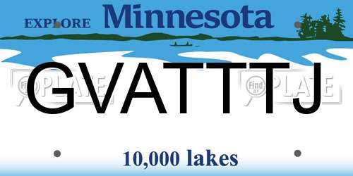 GVATTTJ Minnesota License Plate