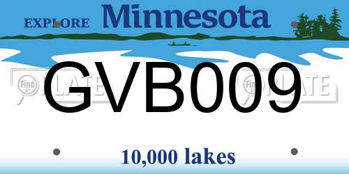 GVB009 Minnesota License Plate