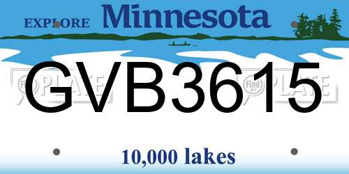 GVB3615 Minnesota License Plate