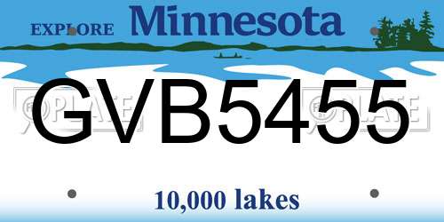 GVB5455 Minnesota License Plate