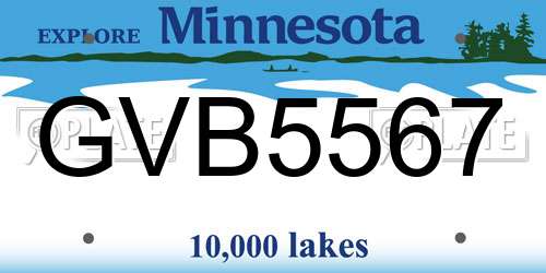 GVB5567 Minnesota License Plate
