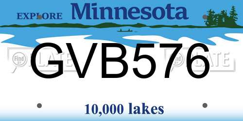 GVB576 Minnesota License Plate