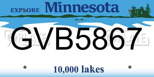 GVB5867 Minnesota License Plate
