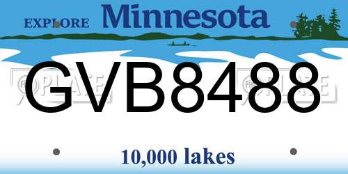 GVB8488 Minnesota License Plate