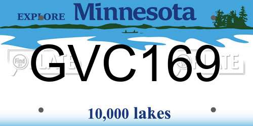 GVC169 Minnesota License Plate