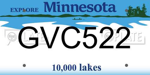 GVC522 Minnesota License Plate