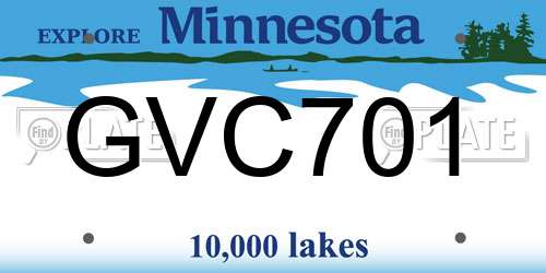 GVC701 Minnesota License Plate