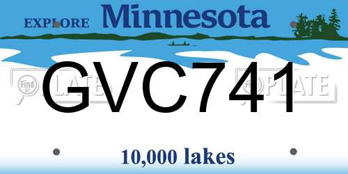 GVC741 Minnesota License Plate
