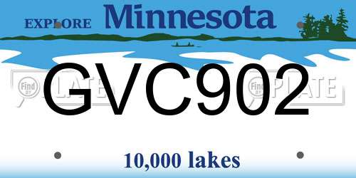 GVC902 Minnesota License Plate
