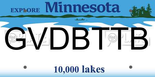 GVDBTTB Minnesota License Plate