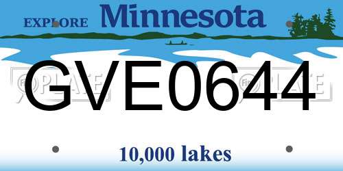 GVE0644 Minnesota License Plate