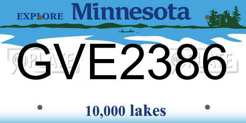 GVE2386 Minnesota License Plate